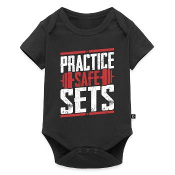 Pratiquez l’entraînement d’entraînement d’haltérophilie Safe Sets - Body à manches courtes Premium Bébé - noir - Devant
