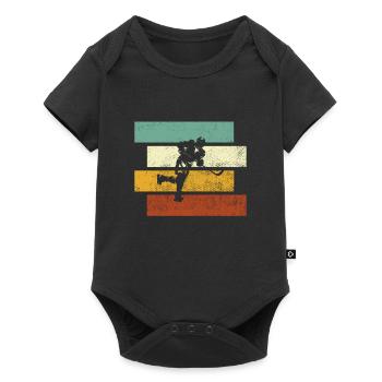 Hockey sur glace Rétro - Body à manches courtes Premium Bébé - noir - Devant