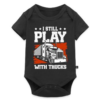 I'm still playing with Trucks Trucker Truck - Baby Premium short-sleeve bodysuit - black - Front
