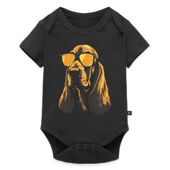 Basset Hound Cool Sunglasses - Baby Premium short-sleeve bodysuit - black - Front