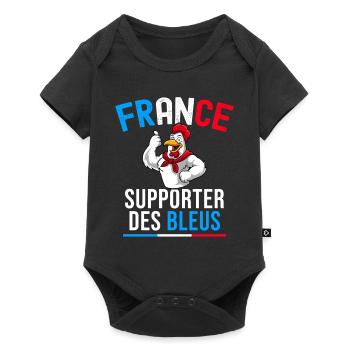 J'Peux Pas Supporter Bleus Fan Foot France Maillot - Body à manches courtes Premium Bébé - noir - Devant