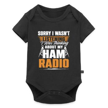 Thinking About My Ham Radio Antenna Amateur Radio - Baby Premium short-sleeve bodysuit - black - Front