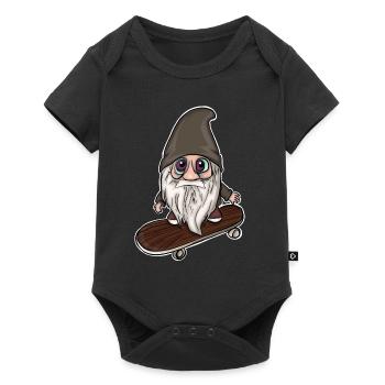 Gnome Skater Skateboard - Baby Premium short-sleeve bodysuit - black - Front
