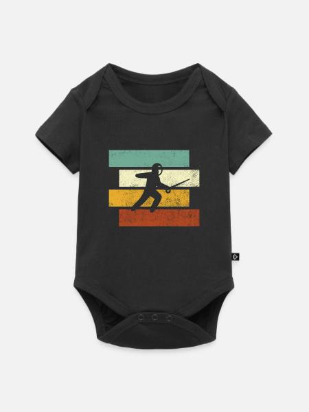 Fechten Retro - Baby Premium Kurzarmbody - Schwarz
