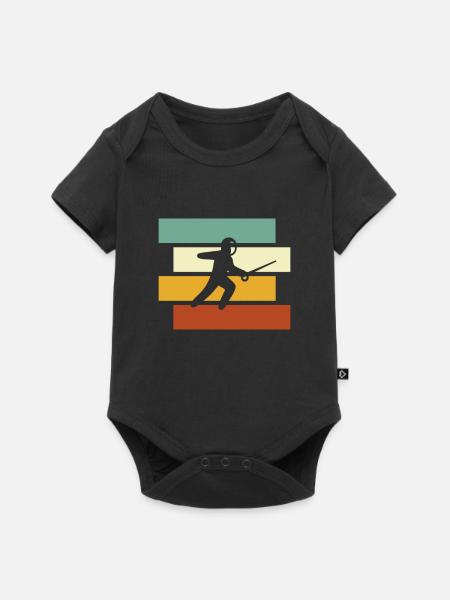 Fechten Retro - Baby Premium Kurzarmbody - Schwarz