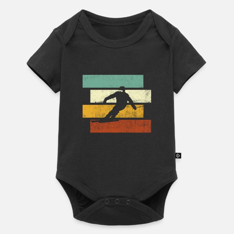 Ski Retro - Baby Premium Kurzarmbody - Schwarz