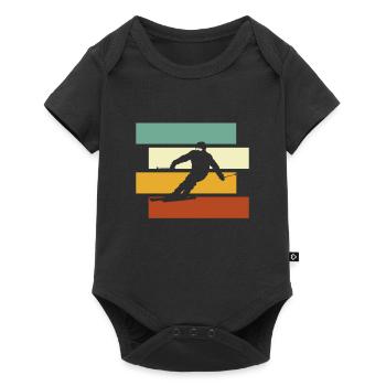 Ski Rétro - Body à manches courtes Premium Bébé - noir - Devant