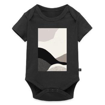 Abstract Modern Black and Grey Waves - Baby Premium short-sleeve bodysuit - black - Front