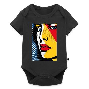Drôle Pop Art Rétro Caché Triste - Body à manches courtes Premium Bébé - noir - Devant