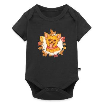 Chihuahua Hello Automne Amoureux des chiens Automne - Body à manches courtes Premium Bébé - noir - Devant