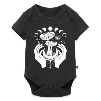 Boho Mushrooms Cottage Core Aesthetic Goblincore - Baby Premium short-sleeve bodysuit - black - Front