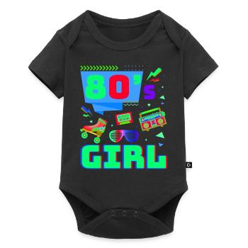 80s Retro CostumeTheme Party Costume 90s Party - Baby Premium short-sleeve bodysuit - black - Front