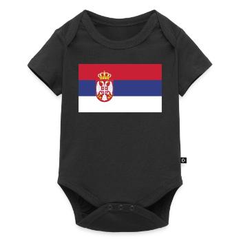 Drapeau de la Serbie - Body à manches courtes Premium Bébé - noir - Devant