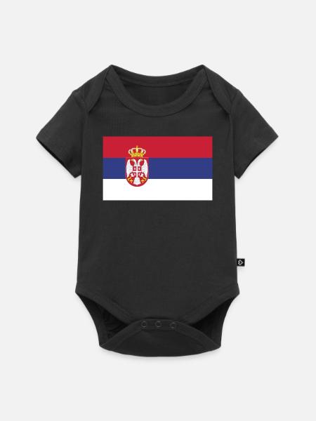 Serbien Fahne - Baby Premium Kurzarmbody - Schwarz