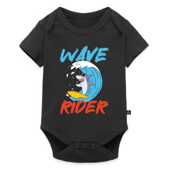 Surfers Shark Surfers Beach Summer Holiday Surfing - Baby Premium short-sleeve bodysuit - black - Front