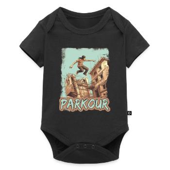 Parkour Le Parcour Freerunning Extremsport - Baby Premium Kurzarmbody - Schwarz - Vorne