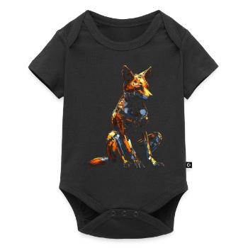 Renard Amoureux des Animaux Cadeau Faune Motif Animalier - Body à manches courtes Premium Bébé - noir - Devant
