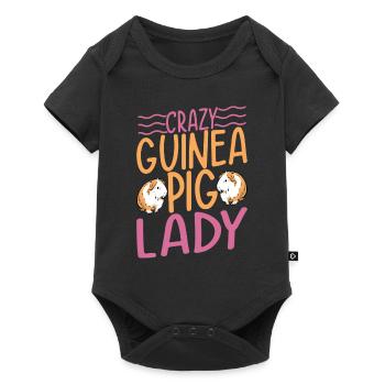 Crazy Guinea Pig Lady Cavy Lover Rodent - Body à manches courtes Premium Bébé - noir - Devant