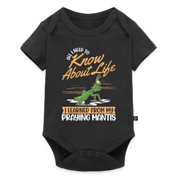 Gottesanbeterin Mantis Fangschrecke - Baby Premium Kurzarmbody - Schwarz - Vorne