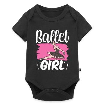 Ballet Girl Ballerina Ballet Ballet Danseuse - Body à manches courtes Premium Bébé - noir - Devant