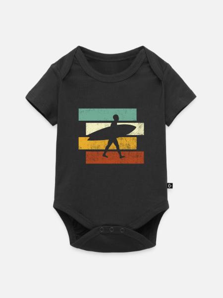 Surfen Retro - Baby Premium Kurzarmbody - Schwarz