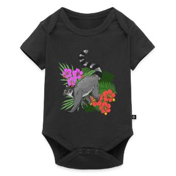 Fleurs de lémuriens - Body à manches courtes Premium Bébé - noir - Devant