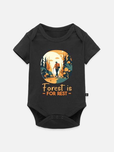 Waldcamping Urlaub in den Bergen - Baby Premium Kurzarmbody - Schwarz