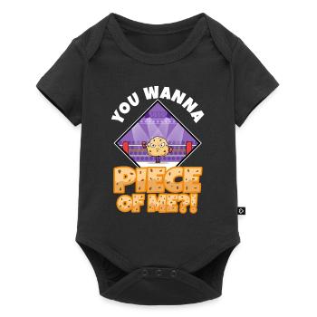 You want to piece of me Biscuit - Baby Premium short-sleeve bodysuit - black - Front