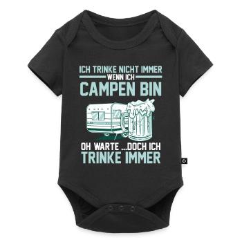 Wohnmobil Wohnwagen Camping Camper - Baby Premium Kurzarmbody - Schwarz - Vorne