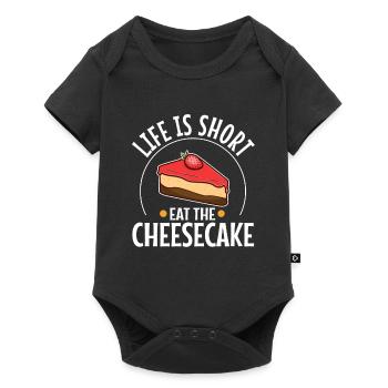 La vie est courte manger le gâteau - Body à manches courtes Premium Bébé - noir - Devant