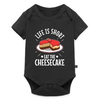 La vie est courte manger le gâteau - Body à manches courtes Premium Bébé - noir - Devant