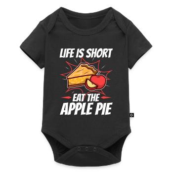 La vie est courte manger le gâteau - Body à manches courtes Premium Bébé - noir - Devant