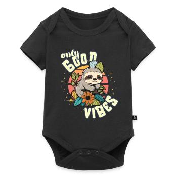 Only Good Vibes: Good Life Cute Cartoon Sloth - Baby Premium short-sleeve bodysuit - black - Front