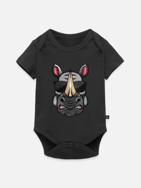 Nashorn - Baby Premium Kurzarmbody - Schwarz