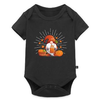 Feuilles d’automne Gnome Café Drôle saison d’automne - Body à manches courtes Premium Bébé - noir - Devant