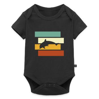 Dauphin Rétro - Body à manches courtes Premium Bébé - noir - Devant