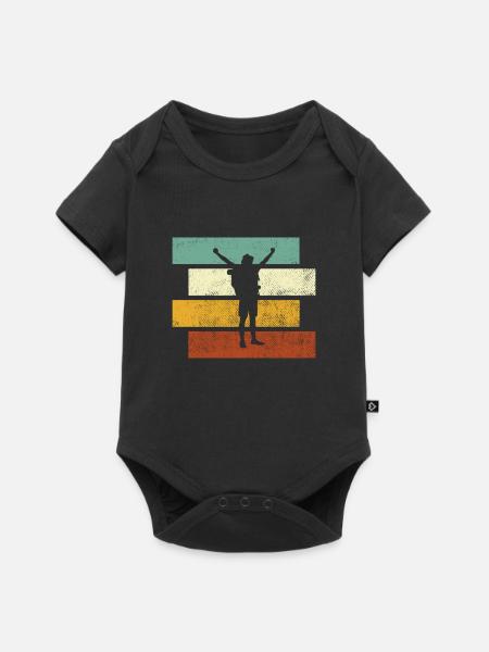Wandern Retro - Baby Premium Kurzarmbody - Schwarz