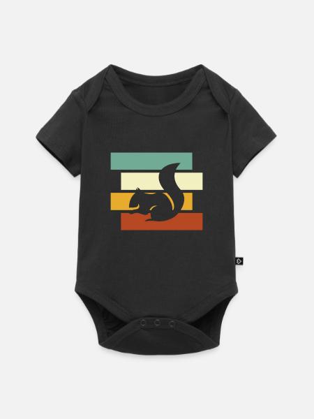 Eichhörnchen Retro - Baby Premium Kurzarmbody - Schwarz