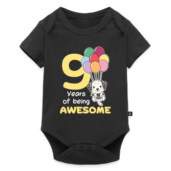 Dalmatians for 9th birthday children nine years old - Baby Premium short-sleeve bodysuit - black - Front