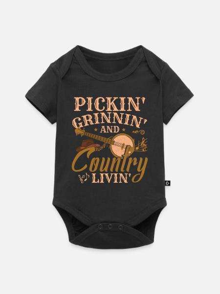 Country-Musik - Baby Premium Kurzarmbody - Schwarz