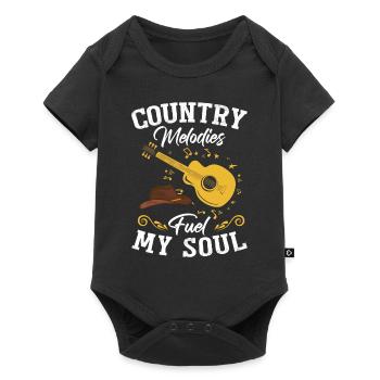 Les mélodies country nourrissent mon âme - Body à manches courtes Premium Bébé - noir - Devant