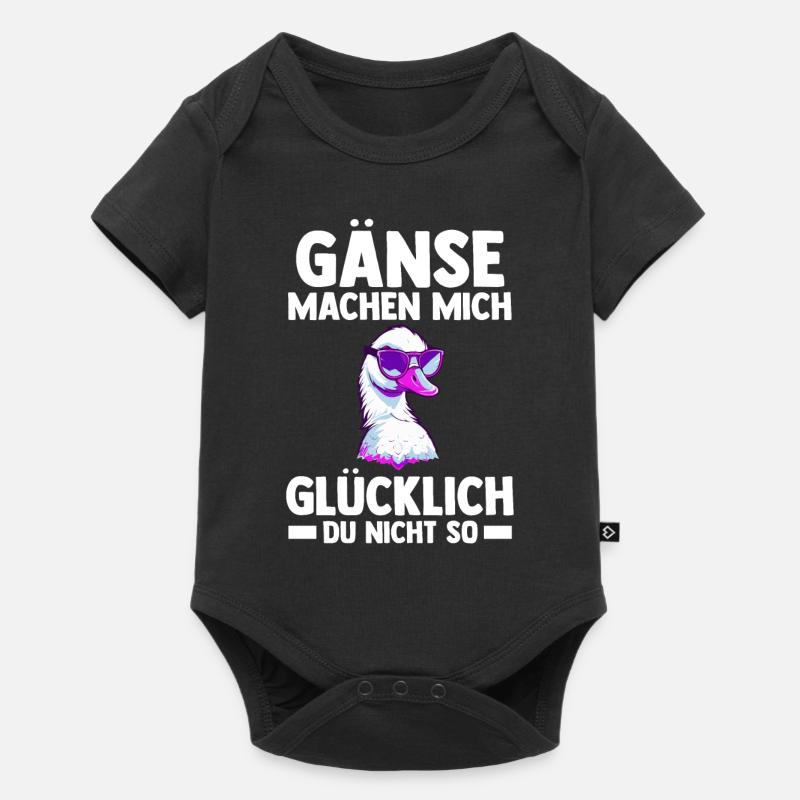 Gans Gänse - Baby Premium Kurzarmbody - Schwarz
