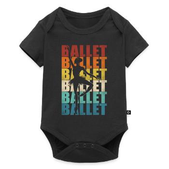 Ballet Danseuse Danse Ballerine - Body à manches courtes Premium Bébé - noir - Devant