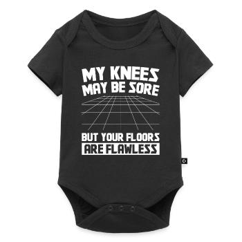 My knees may be sore but your floors are - Baby Premium short-sleeve bodysuit - black - Front