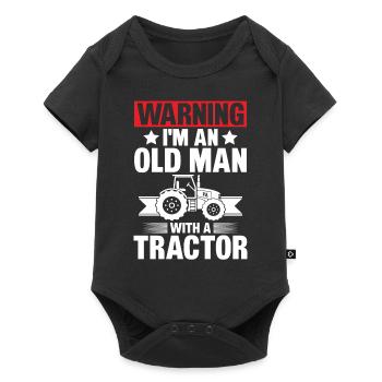Warnung: Ich Bin Ein Alter Mann Mit Einem Traktor - Baby Premium Kurzarmbody - Schwarz - Vorne