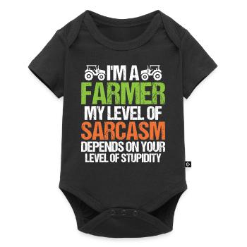 I'm a farmer, my sarcasm depends on - Baby Premium short-sleeve bodysuit - black - Front