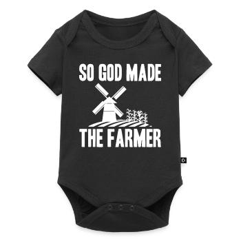 This is how God created the farmer - Baby Premium short-sleeve bodysuit - black - Front