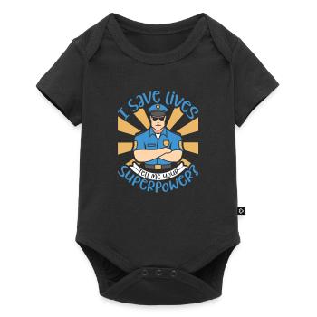 Police Policier Bureau de police - Body à manches courtes Premium Bébé - noir - Devant