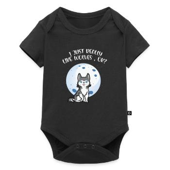 Wolf Animal Wolves Funny Wolf - Baby Premium short-sleeve bodysuit - black - Front