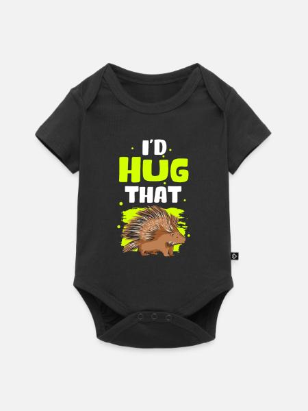 Stachelschwein Stachelschweine Geschenk - Baby Premium Kurzarmbody - Schwarz